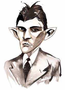 Canvastavla Franz Kafka  caricature
