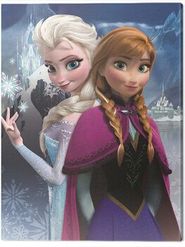 Canvastavla Frozen - Anna & Elsa