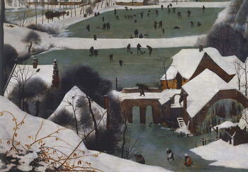 Canvastavla Hunters in snow, 1565, detail