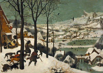 Canvastavla Hunters in the Snow (Winter), 1565