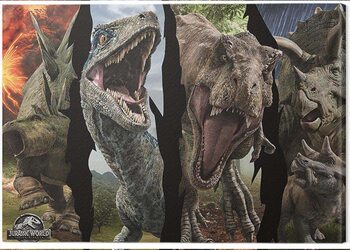 Canvastavla Jurassic World: Fallen Kingdom - Dinosaur Split