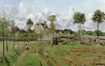 Canvastavla Landscape, Louveciennes, c.1872