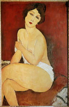 Canvastavla Naked Woman Seated