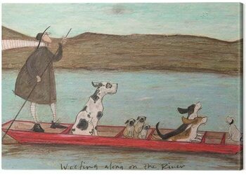 Canvastavla Sam Toft - Woofing Along on the Rinver
