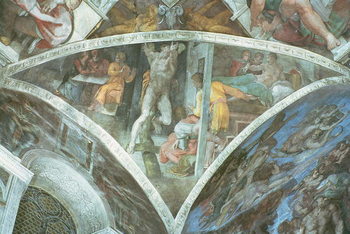 Canvastavla Sistine Chapel Ceiling: Haman (spandrel)
