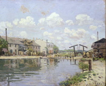 Canvastavla The Canal Saint-Martin, Paris, 1872