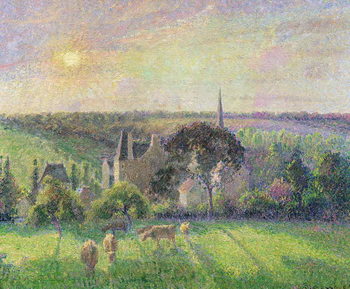 Canvastavla The Church and Farm of Eragny, 1895