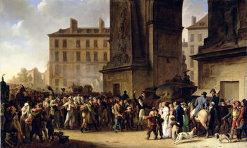 Canvastavla The Conscripts of 1807 Marching Past the Gate of Saint-Denis