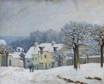 Canvastavla The Place du Chenil at Marly-le-Roi, Snow, 1876
