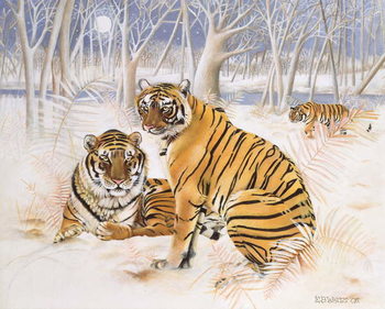 Canvastavla Tigers in the Snow, 2005