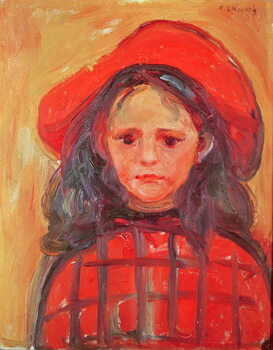 Canvastavla Young Girl in a Red Hat