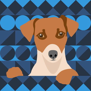 Canvastavla Aztec Dog