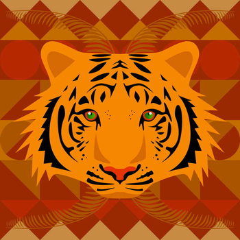 Canvastavla Aztec Tiger