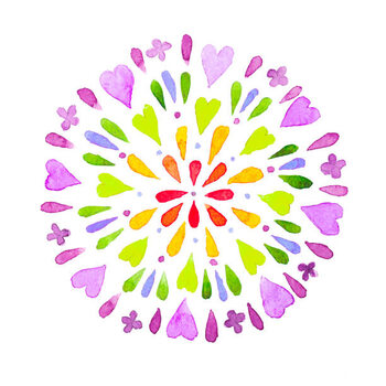 Canvastavla colored mandala