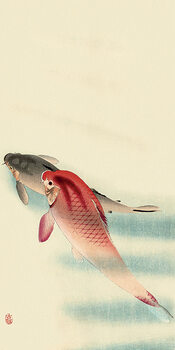 Canvastavla Ohara Koson - Two Carp
