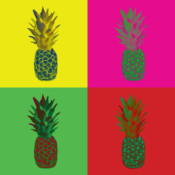 Canvastavla Pop Art Pineapple Vector