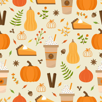 Canvastavla Pumpkin spice seamless pattern