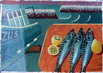 Canvastavla Three Mackerel