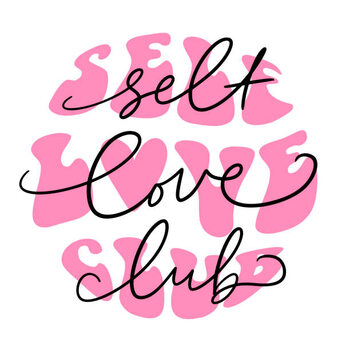 Canvastavla Trendy groovy slogan of Self love