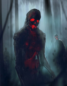 Canvastavla Zombies walking