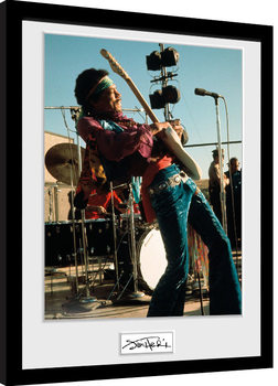 Jimi Hendrix - Live gerahmte Poster