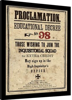 Gerahmte Poster Harry Potter - Educational Decree No. 98