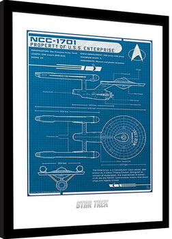 Gerahmte Poster Star Trek - USS Enterprise's plan