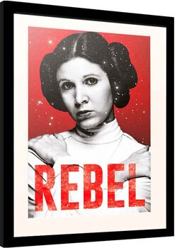 Gerahmte Poster Star Wars - Leia Rebel