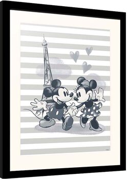 Indrammet plakat Disney - Mickey and Minnie Mouse - Paris