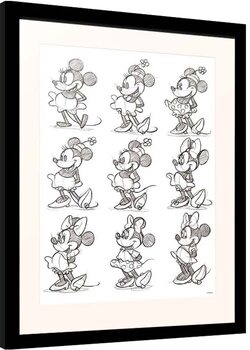 Indrammet plakat Disney - Minnie Mouse - Sketch