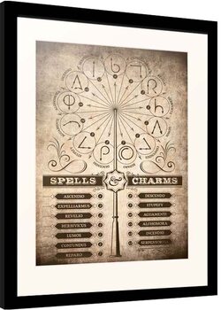 Indrammet plakat Harry Potter - Spells and Charms