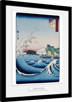 Indrammet plakat Hiroshige - The Seven Ri Beach