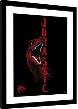 Indrammet plakat Jurassic World - Raptor
