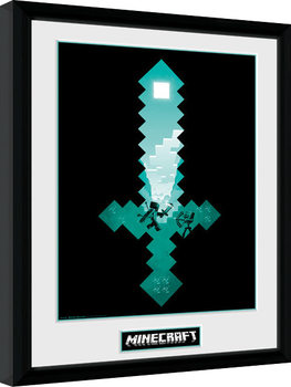 Indrammet plakat Minecraft - Diamond Sword