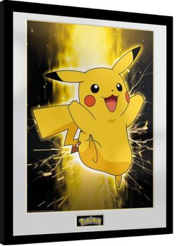 Indrammet plakat Pokemon - Pikachu
