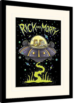 Indrammet plakat Rick and Morty - UFO