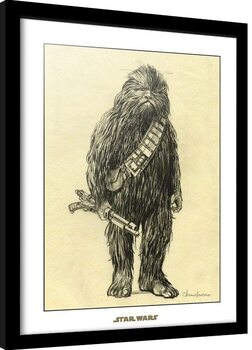 Indrammet plakat Star Wars - Concept Art Chewbacca