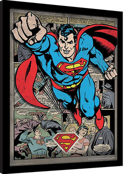 Indrammet plakat Superman - Comic Montage