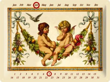 Metallschild 3D ANGEL CALENDAR