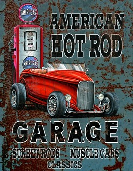 Metallschild AMERICAN HOT ROD