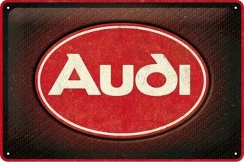 Metallschild Audi - Red Logo
