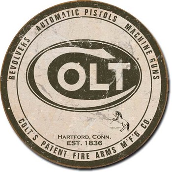 Metallschild COLT - round logo