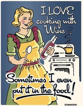 Metallschild Cooking with Wine