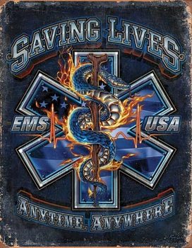 Metallschild EMS - Saving Lives