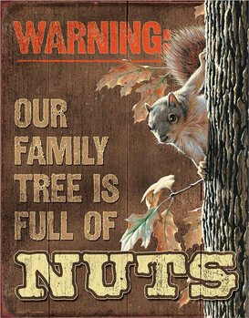 Metallschild Family Tree - Nuts