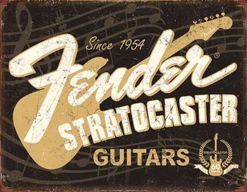 Metallschild Fender - Stratocaster 60th