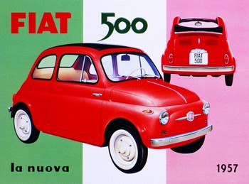 Metallschild FIAT 500