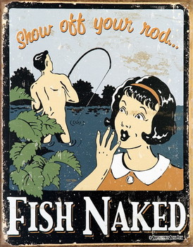 Metallschild FISH NAKED