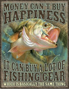 Metallschild Fishing Happiness