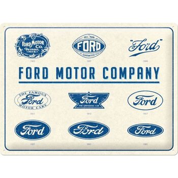 Metallschild Ford - Logo Evolution